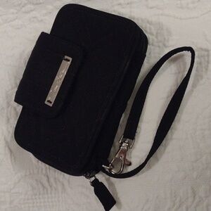 NWOT Black Vera Bradley quilted wristlet small wallet